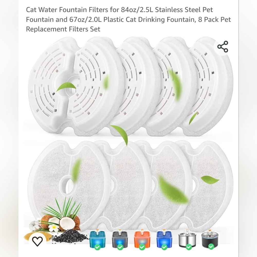 New pet fountain filters 8pack
